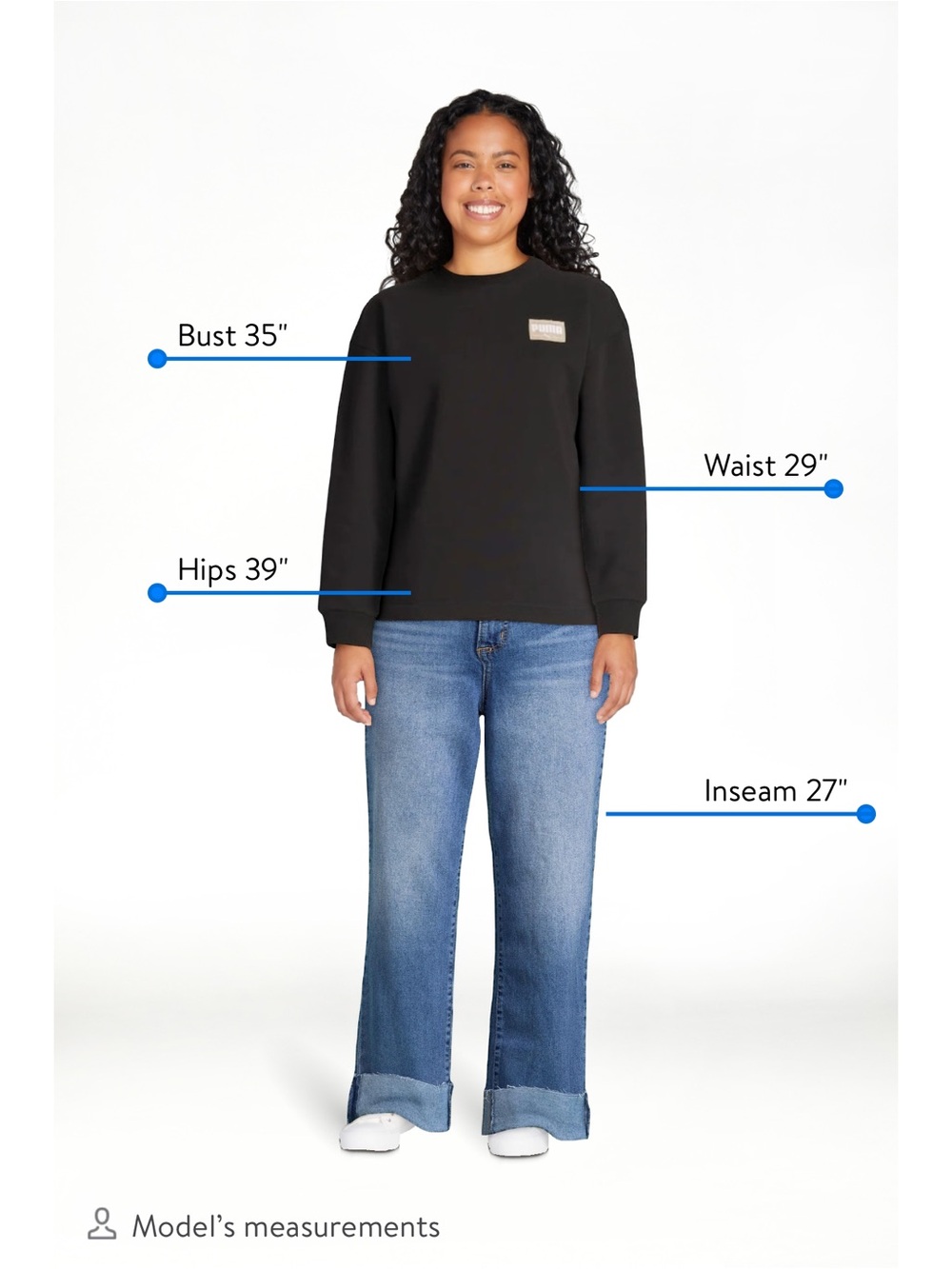 Puma Black Crew Sweatshirt with Tan Patch - Picture 4 of 6